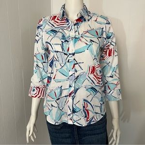 Chaps Button-down Shirt with 3/4 Sleeves.